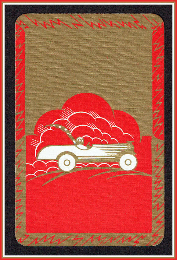 759-R Vintage Art Deco Racing Car Single De-La-Rue Card c1930's