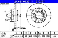 2X ATE 24.0310-0261.1 Bremsscheibe FüR Audi Seat