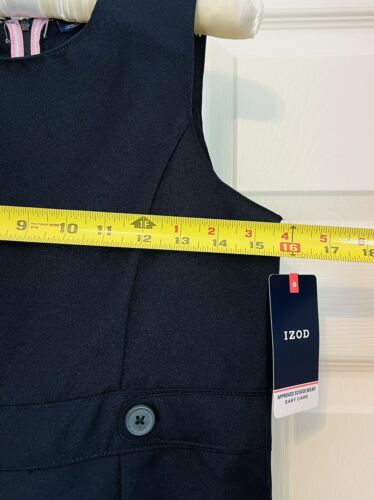 NWT Girls Size 14 Dress Navy Blue Sleeveless Pleated Uniform - Izod Brand - Picture 3 of 7