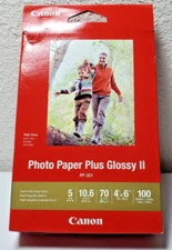 Inkjet Printer Photo Paper Canon Plus Glossy II PP-301  - 100 Sheets