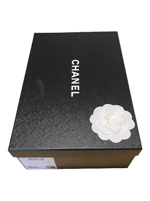 Chanel Large Shoe Box Storage Gift Set Tissue Paper Card 12”x8.25