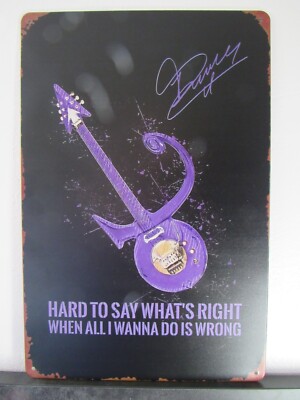 Prince Purple Rain Gitarre BLECHSCHILD  Prince Paisley Park 30x20 cm