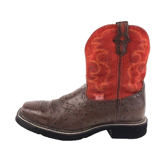 Сапоги Justin с анималистичным принтом с верхними кожаными сапогами для женщин