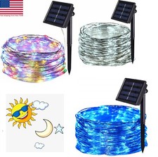 100LED Solar Powered Rope Fairy Patio String Lights Copper Wire Outdoor Garden