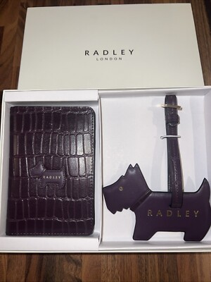 Radley Chocolate Brown Passport Holder And Luggage Tag UK