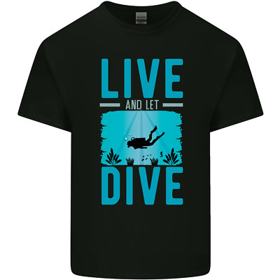 Live & Let Dive lustiges Tauchen Taucher Herren T-Shirt leicht Baumwolle