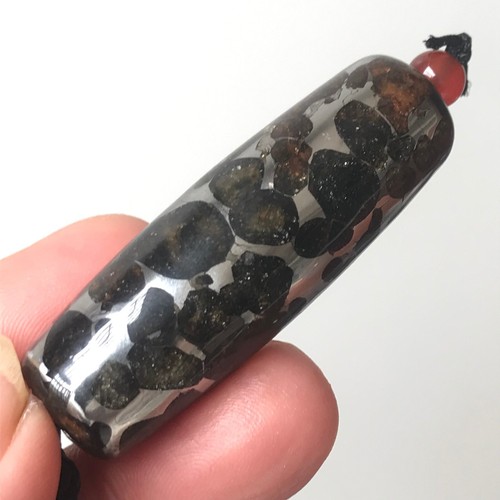 Sericho Pallasite Meteorite Perfect TianZhu Pendant Handmade Beads Sealed Glaz - Picture 8 of 17