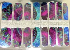 Color Nail Polish Strips, 16ct.  CLASSY CLAWS CUSTOM  VICTORIAN SWIRL