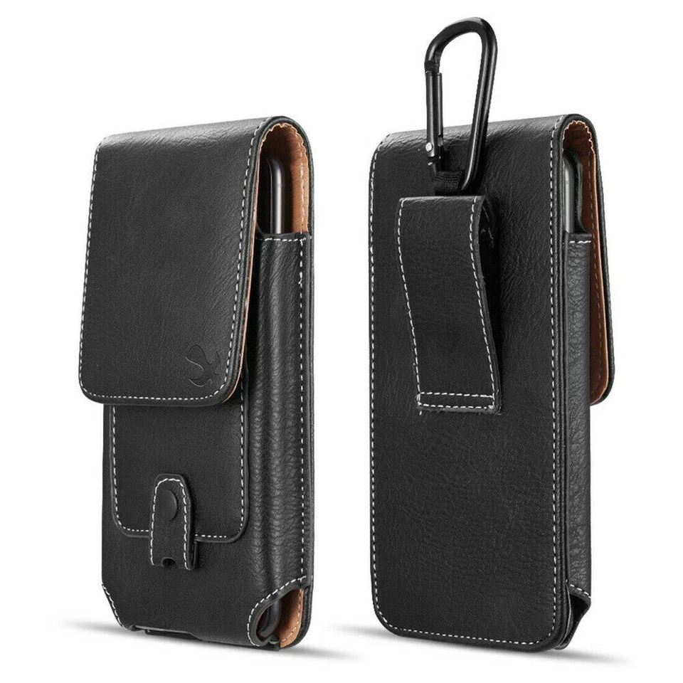 Extra Large Belt Clip Loop Pouch Leather Vertical Holster Case For Cell Phone US - Image 4 of 4
