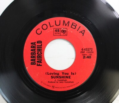 Country 45 RPM 7'' Single Vinyl Barbara Fairchild   Sunshine / What Ever Happened