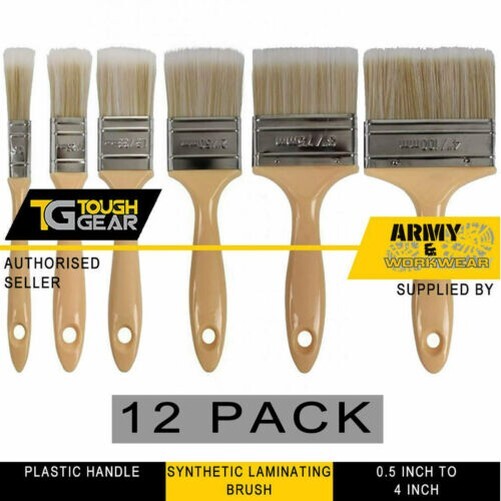 12 x Disposable Economy Paint Brushes Laminating & Adhesive paint Brush Pack GRP