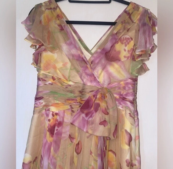 Vintage Silk Cold water Creek Watercolor Dress - Image 2 of 4