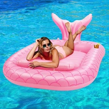 Pool Lounger Float for Adult, Inflatable Pool Floats Bed Cooling Contour Lounger