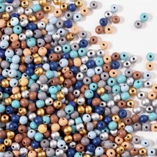 1000Pcs Colored Round Wooden Beads Blue Natural Beads for DIY Craft Decor