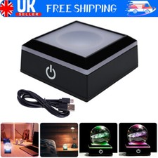 LED Light Base For Crystal Glass Art Colorful Light Square Stand Display Holder