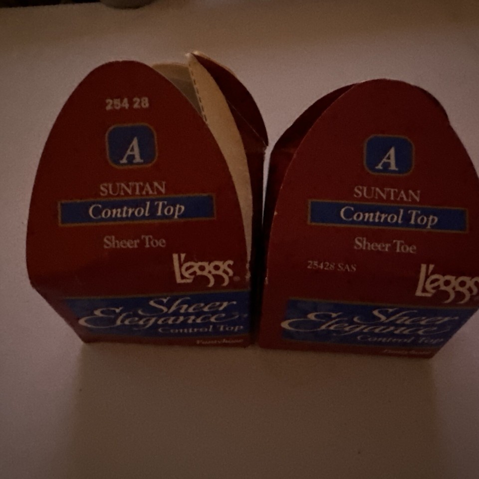 Lot Of 2 Leggs Shear Elegance Control top pantyhose suntan size A eBay