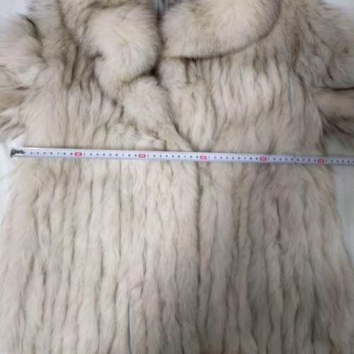 Blue fox real fur coat size L white brown rare SagaFox rich free ship from Japan - Picture 8 of 13