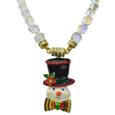 Kirks Folly 40th Anniversary Dapper Dan Snowman Magnetic Necklace goldtone