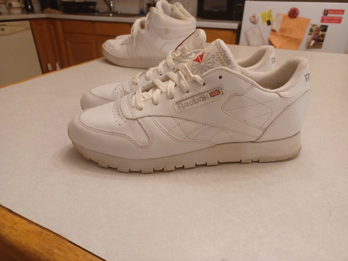 Reebok Classic Leather Men s Shoes White 101 Size 9.5 FRESH LOOK