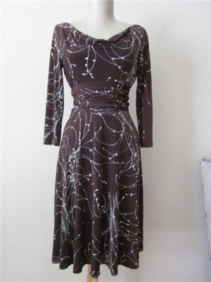Maggy London Brown Cream Cowl Neck Ruched Jersey Knit Dress 4P | eBay Maggy London Brown Cream Cowl Neck Ruched Jersey Knit Dress 4P | eBay