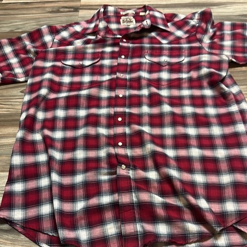 Chemise vintage ely cattleman pearl snap XL marron à