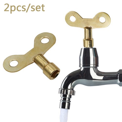 2pcs Bleed Key Square Socket Faucet Keys Water Tap Brass Radiator Special Lock - Picture 2 of 7