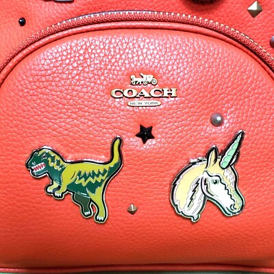 COACH CARRIE BACKPACK 23 W/SOUVENIR 7 PIN CUSTOMIZATION:NWT  display picture 1