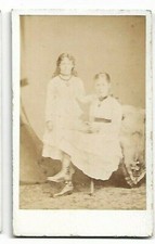 CDV- 2 young girls in light dresses -  Photo by London Photographic Company C412