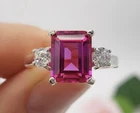 Natural Pink Sapphire Ring Victorian Sapphire Wedding Ring 925 Sterling Silver