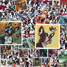 100 Pack Boston Terrier Stickers Large Size , Multicolor