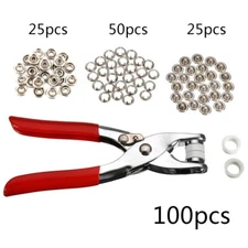 100pcs Metal Sewing Buttons Prong Snap Fasteners Press Studs Romper Buckle Snap 