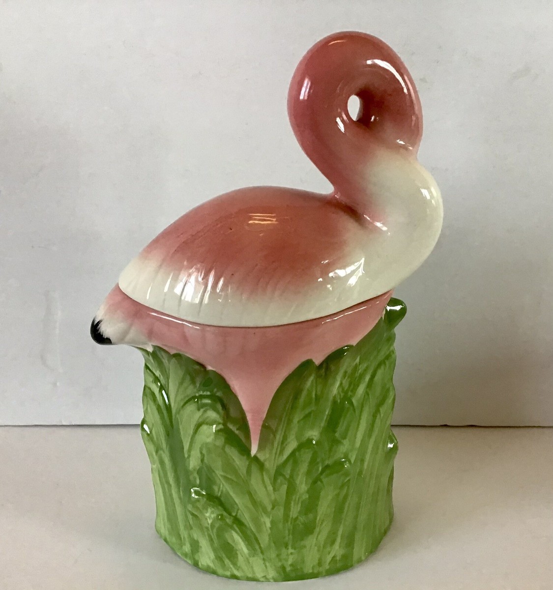 Vintage RARE Metlox Calif USA Flamingo Cookie Jar Mid Century