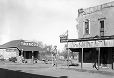 1939 Gas Station & Hotel, Hughesville, MO Old Photo 13" x 19" Reprint