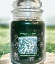 Yankee Candle Christmas "IN A WINTER WONDERLAND" Large 22oz WHITE LABEL RARE NEW