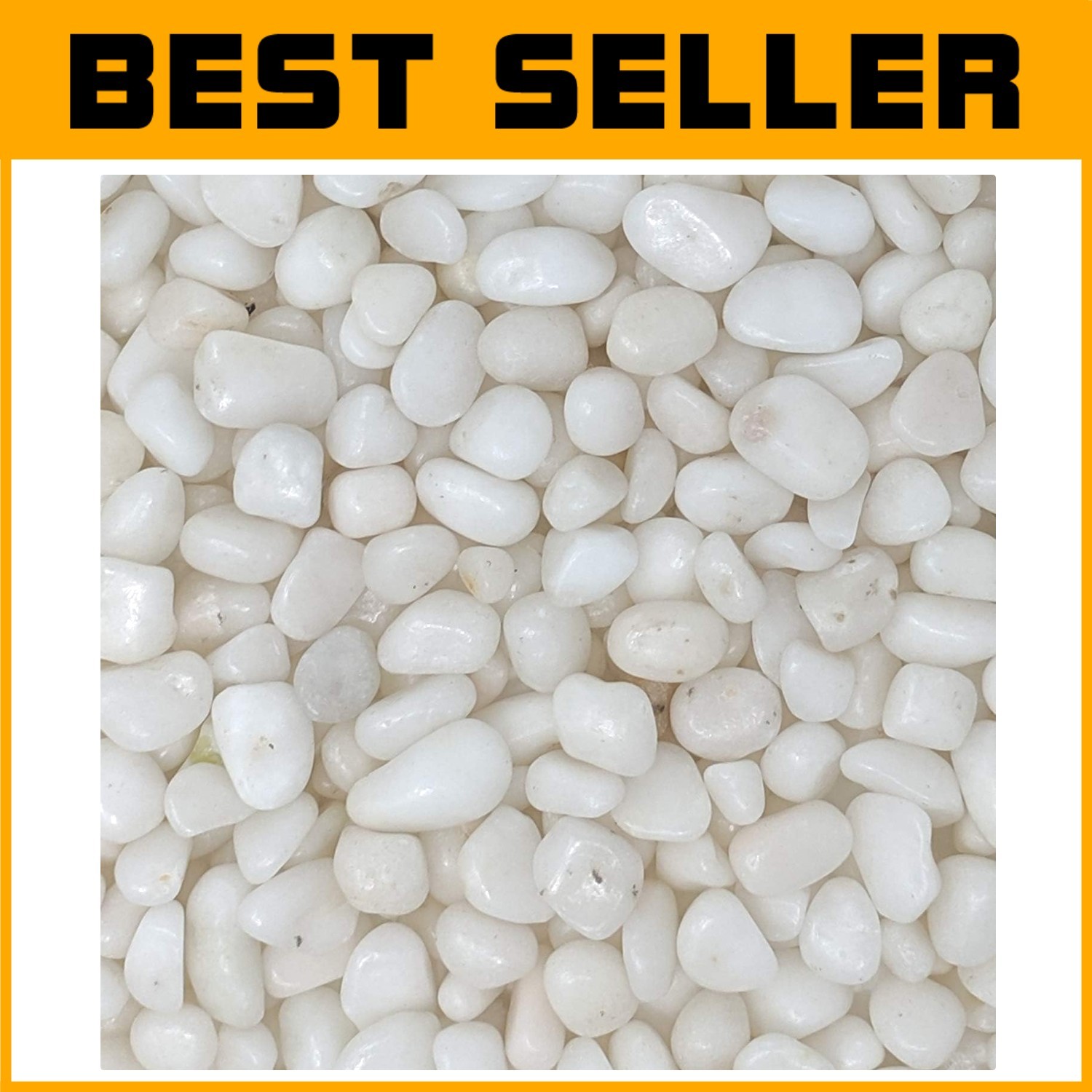 Natural White Decorative Pebbles 3/8" Size - Elegant Landscape Enhancers, 10lb