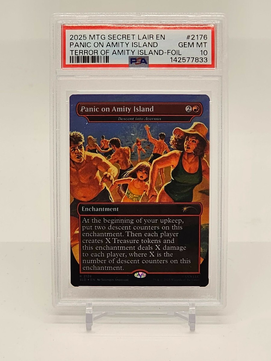 Panic on Amity Island Rainbow - Foil - Secret Lair Jaws - 2176 PSA