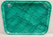 Lot 5 Vintage Cambro Camtray Cafeteria Lunch Tray 16 X 12 Teal Spaghetti String