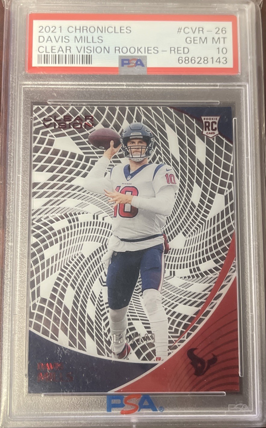 2021 Panini Chronicles - Clear Vision Rookies Davis Mills #CVR-26 (RC) PSA 10