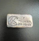 2 oz. Prospectors Gold and Gems Poured Silver Bar .999 Silver
