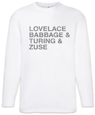 Lovelace & Babbage & Turing & Zuse Langarm T-Shirt The Thrilling Ada Adventures