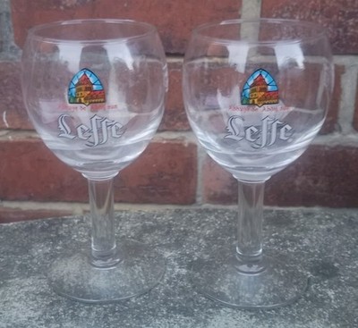 Leffe Belgian 2x Beer Glasses 10oz Half Pint Chalice Goblets Ritzenhoff VGC