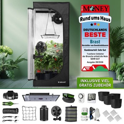 BRAST Growzelt GrowBox | Komplettset inkl. Sonderzubehör | Vollspektrum LED