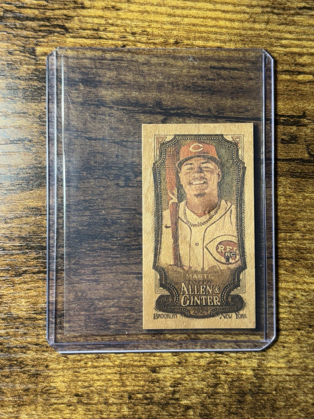 2024 Topps Allen & Ginter Noelvi Marte #71 Mini Wood RC Rookie 1/1 Reds