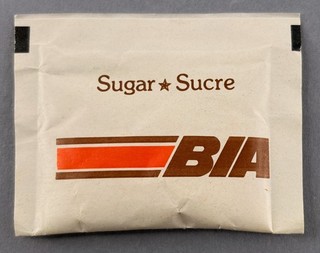 BIA British Island Airways Airline Sugar Packet Inflight Catering Meal Tray Item
