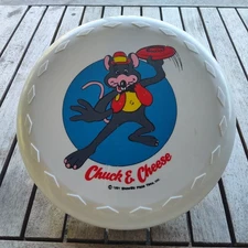 Vintage 1991 CHUCK E CHEESE FRISBEE 90's ShowBiz Pizza Time Prize Toy White 8.5"