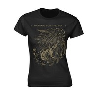 Harakiri For The Sky - Gold Owl (Girlie) Black T-Shirt, Girlie Womens: 14