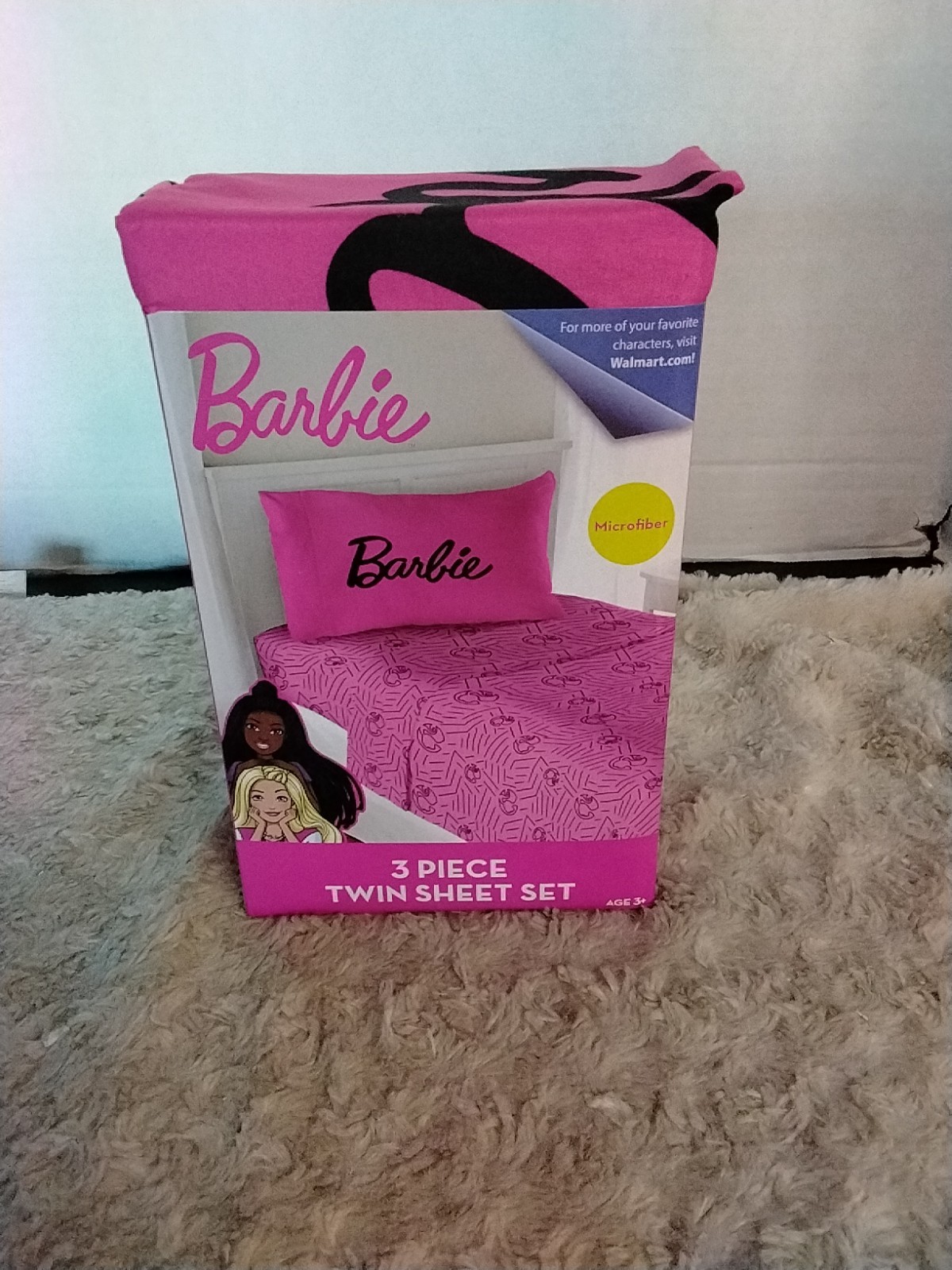 NEW: BARBIE  3pc Twin Sheet Bedding Set with Pillowcase, Fitted & Flat Sheet