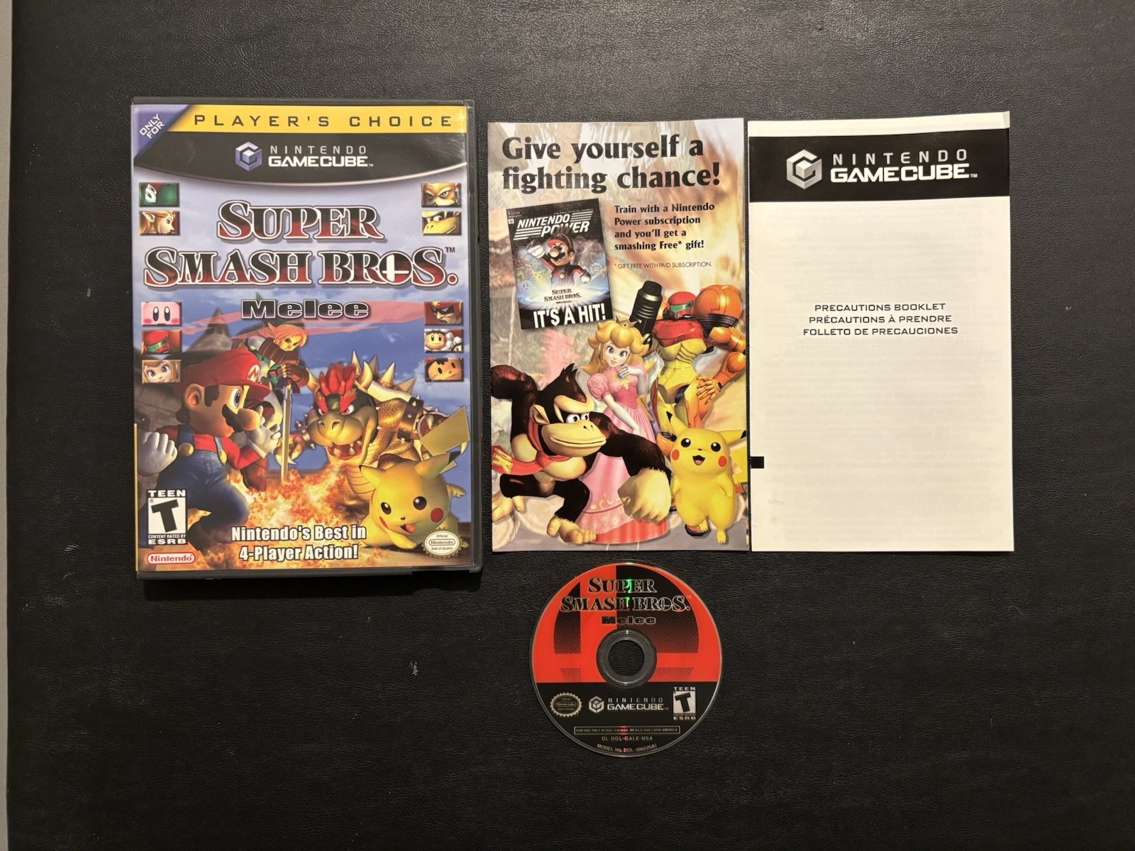Super Smash Bros Melee (Nintendo GameCube, 2001) No Manual Tested & Works!