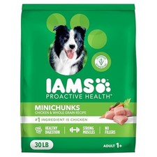 IAMS Proactive Health Adult Minichunks Dry Dog Food Chicken ,30 lb. Bag. 1.63 per pound
