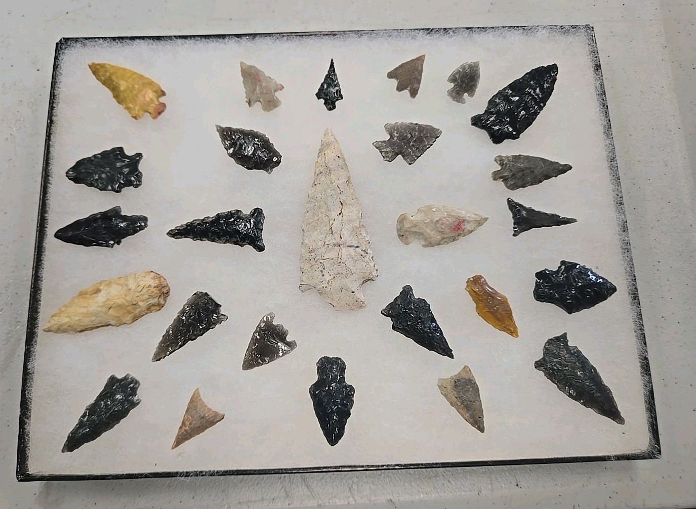 26 Native American Arrowheads Desert  Southwest Arizona Flint Obsidian Artifacts